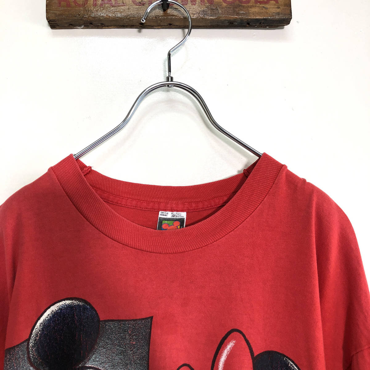 90S USA製 ヴィンテージ ディズニー ミッキーマウス キャラクター Tシャツ メンズXL シングルステッチ 大きいサイズ Disney 古着 BA1081_画像3