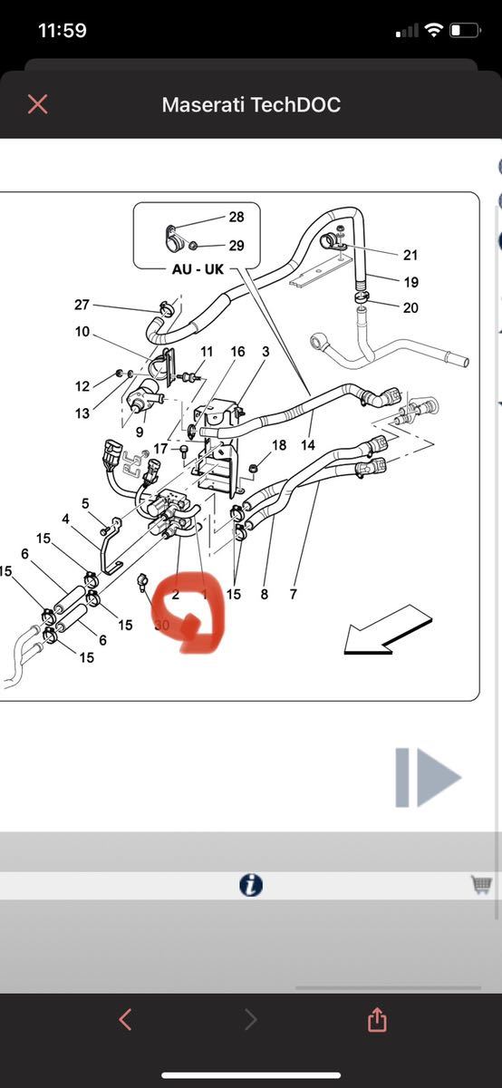 新品未使用　マセラティ　maserati純正 左ヒーターバルブ　グラントゥーリズモ　グランカブリ　クワトロポルテ m139_画像5