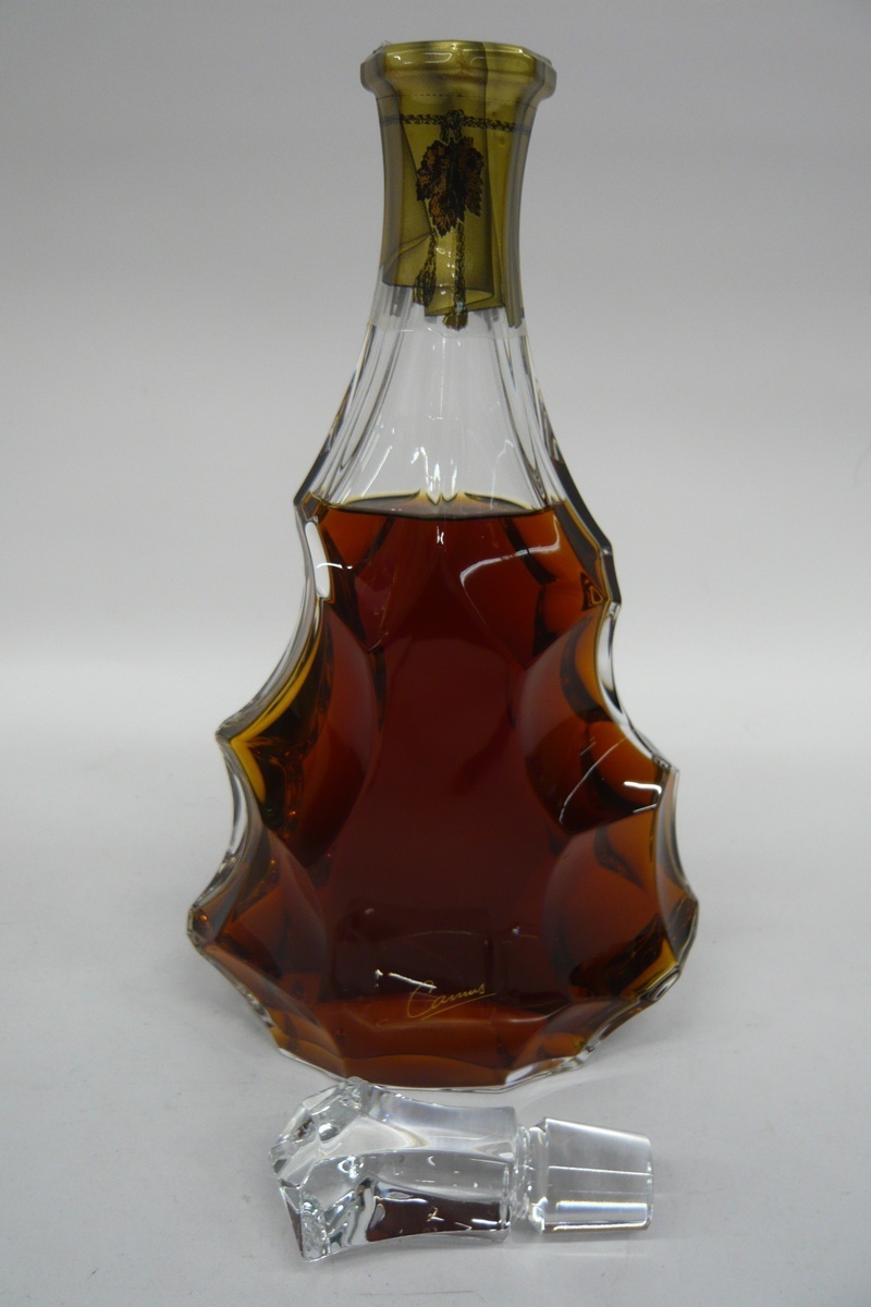 1円~おたからや◇K0726-03 カミュCAMUS ジュビリーJUBILEE バカラBACCARAT 40% 700ml 替え栓 ブランデー コニャックCOGNAC バイザーモニター 美品! 実働品 レザー & ブラックウッド調パネル