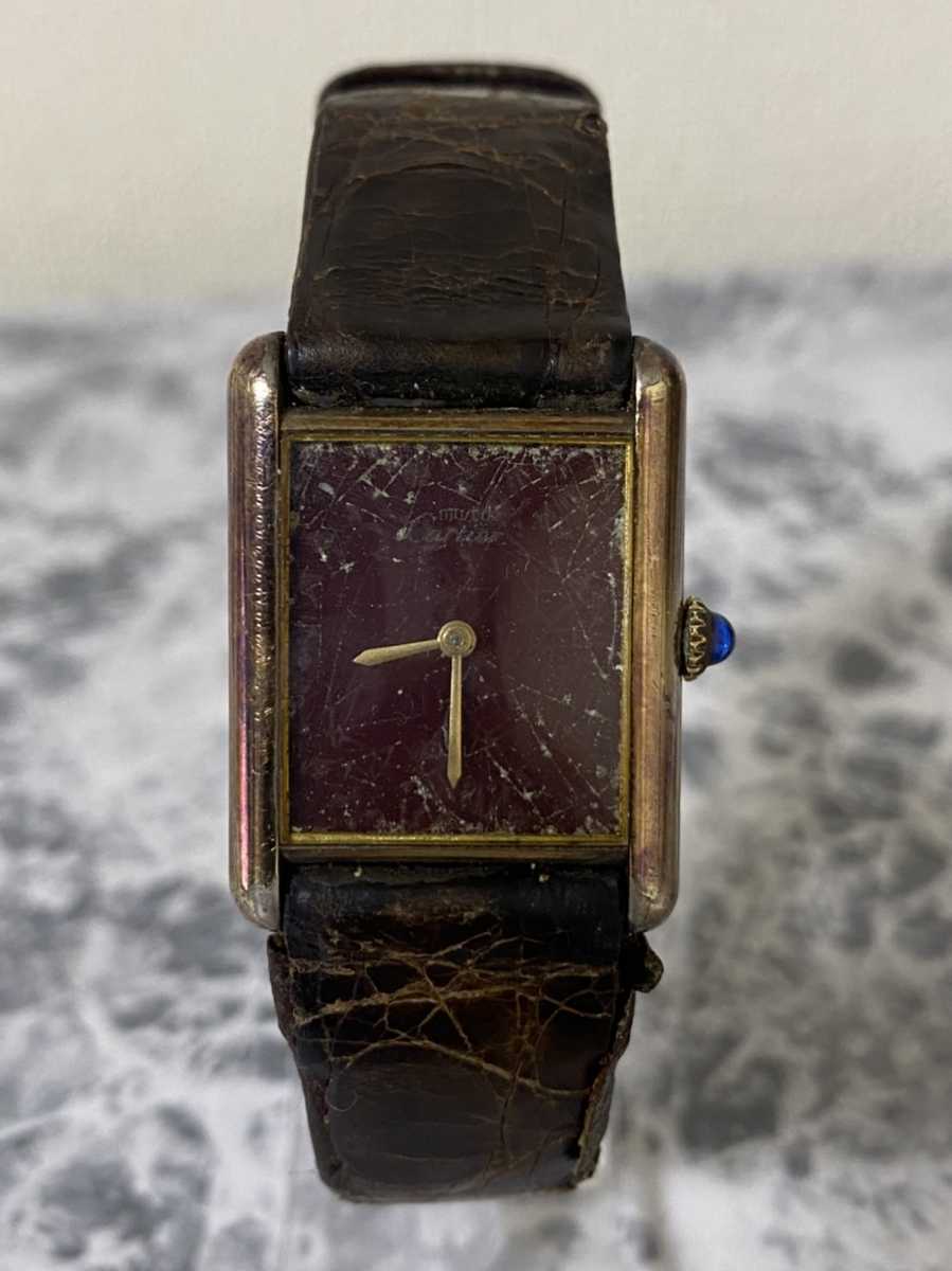 CARTIER カルティエ 時計 マスト タンク ARGENT SV925 PLAQUE OR G 20M