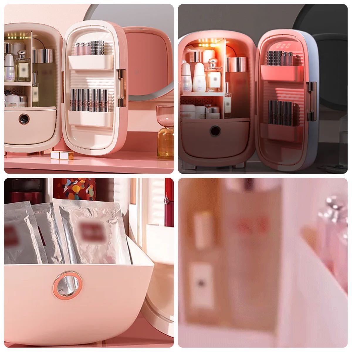 【新品】PINKTOP ピンクトップ コスメクーラー 化粧品 UVカット ミニ冷蔵庫 12L DMB-768-PK 光るハート