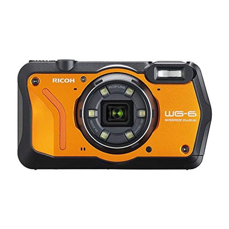 RICOH WG-6 オレンジ 本格防水カメラ 20メートル防水 耐衝撃 防塵 耐寒 2000万画素 4K動画対応 高性能GPS内蔵 水中専
