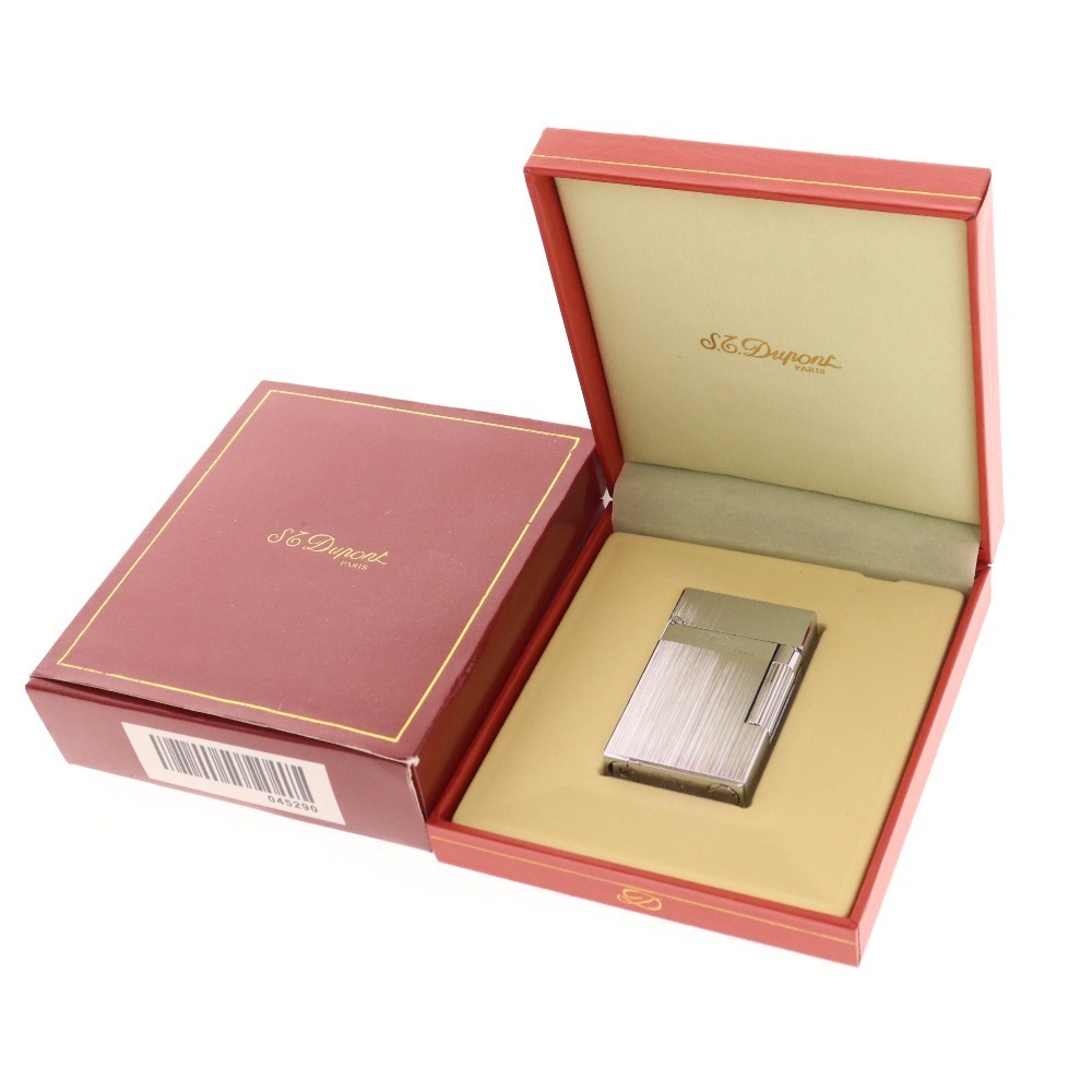 □ S.T. Dupont デュポン ガスライター 喫煙具 小物 シルバーカラー 箱