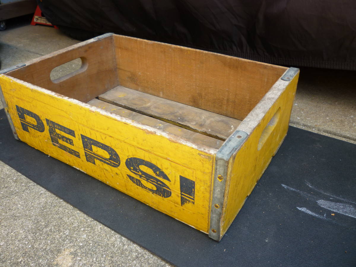 ペプシコーラ PEPSI 木箱 空き箱 空箱 クレート ヴィンテージ インテリア 収納 アンティーク 運搬箱 昭和レトロ_画像6