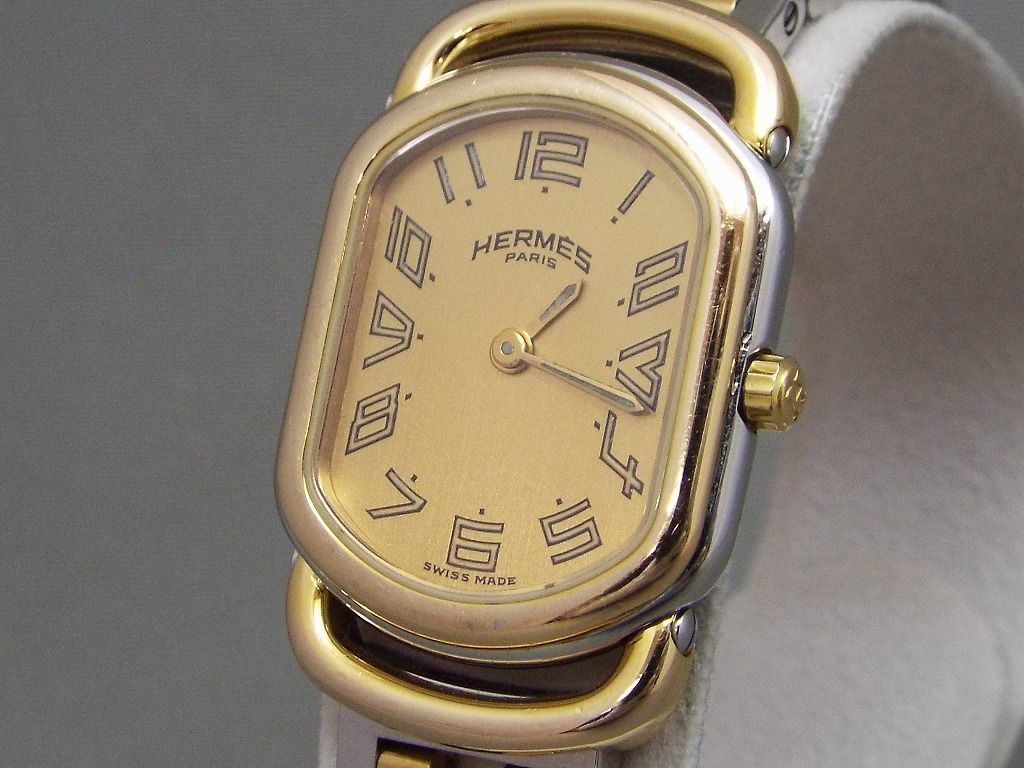 101 HERMES エルメス時計 クリッパー コンビカラー レディース腕時計 