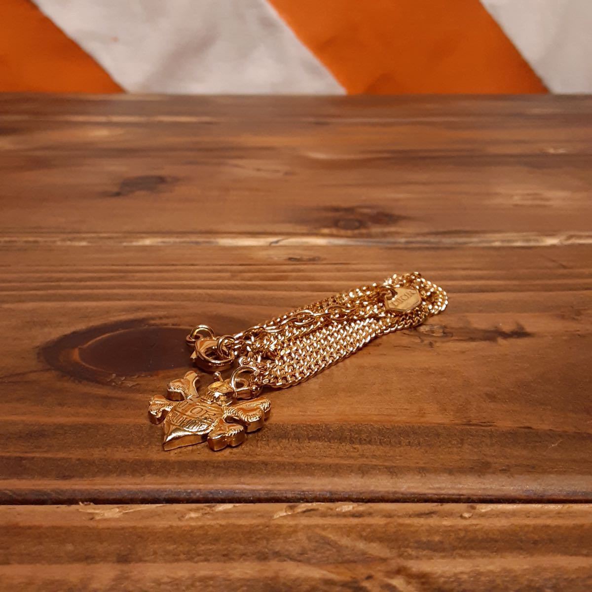 送料無料 DIOR SHAWN STUSSY SKULL CROSS BONES BEE NECK LACE GOLD
