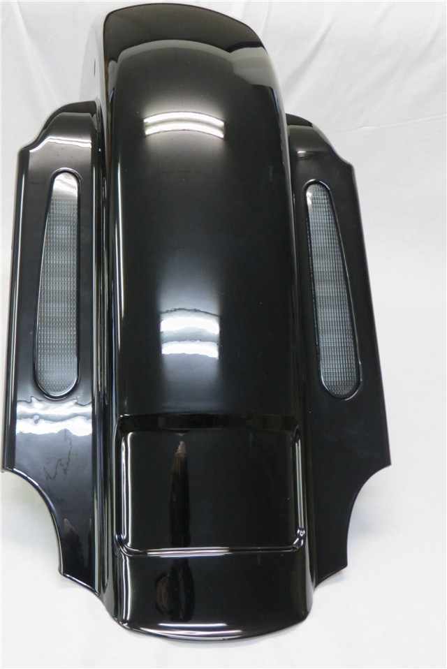 Harley ハーレー デュアルカットアウト 1993-2008年 LEDテールウィンカー　CVOスタイル リアフェンダー　黒