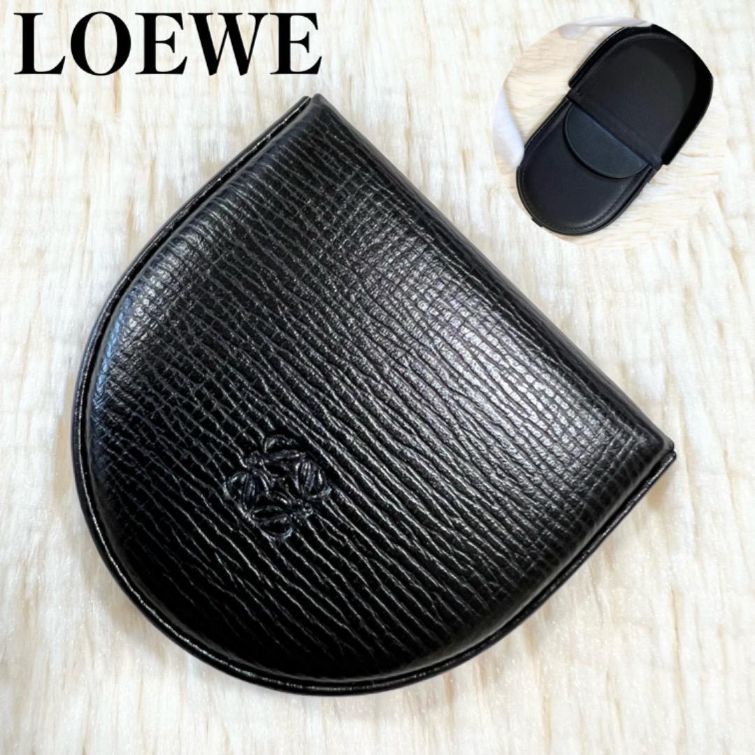 LOEWE コインケース アナグラム レザー ブラウン 丸型 スペイン