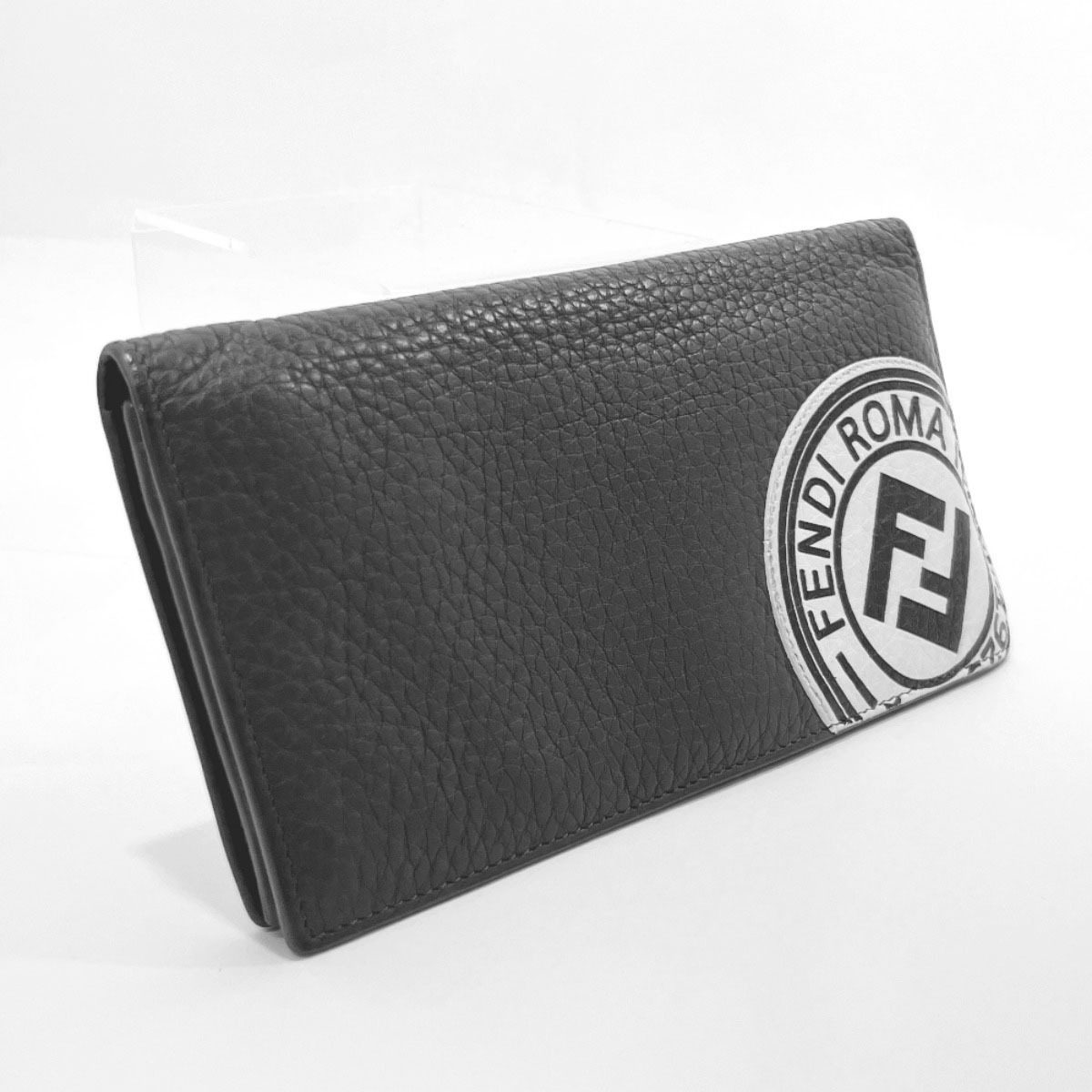 ☆未使用品☆FENDI スタンプロゴ 二つ折り長財布 グレー learn.abono.ng