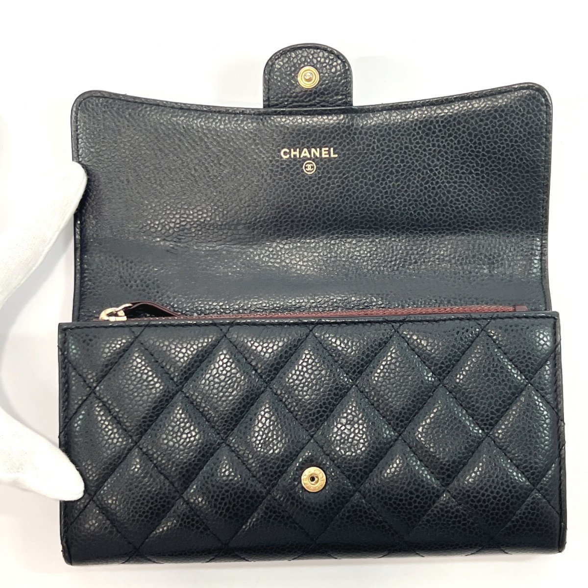 ☆1円～☆シャネル CHANEL 長財布 マトラッセ マットキャビアスキン