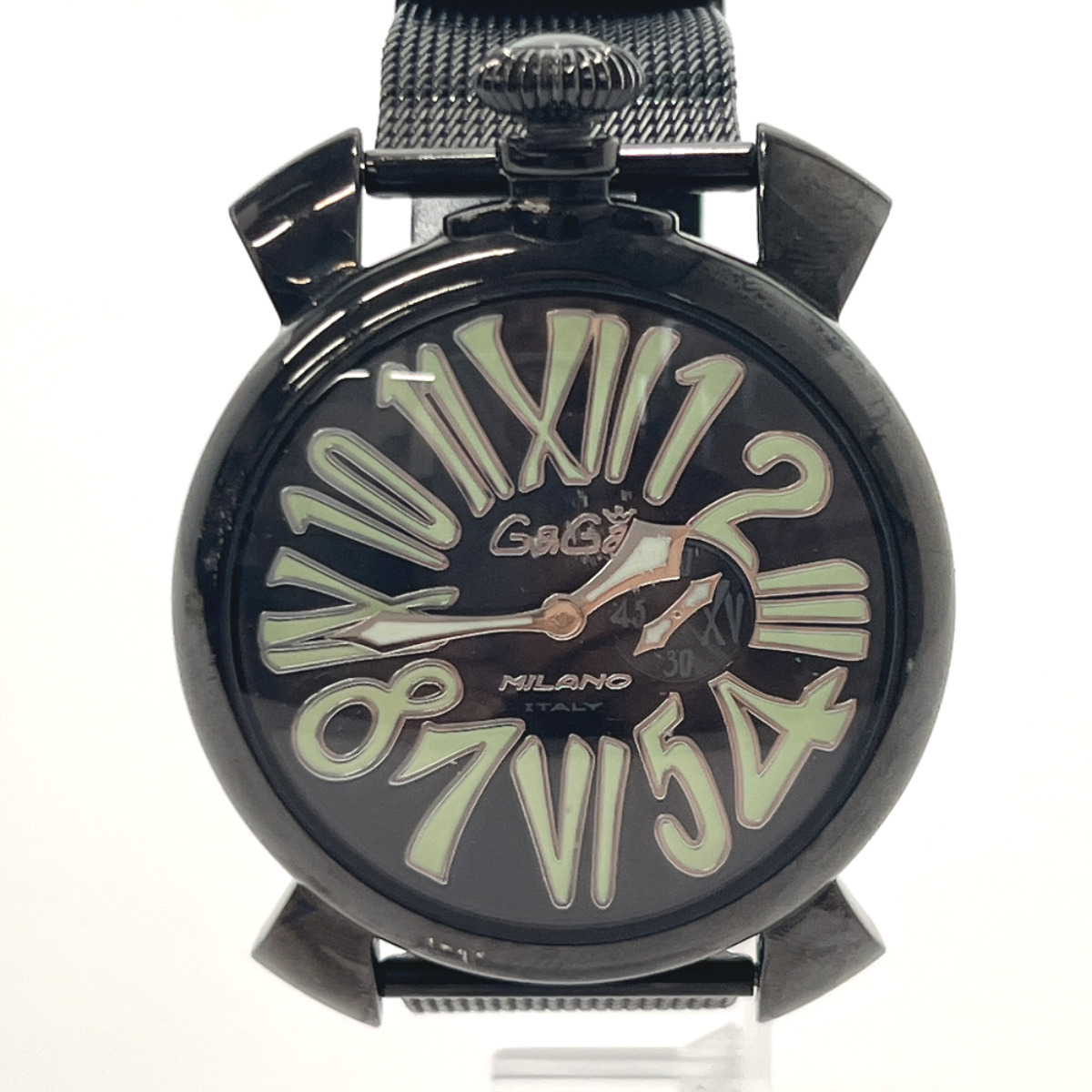ガガ・ミラノ Gaga Milano 腕時計 5080 マヌアーレスリム ステンレススチール ブラック クオーツ ウォッチ 