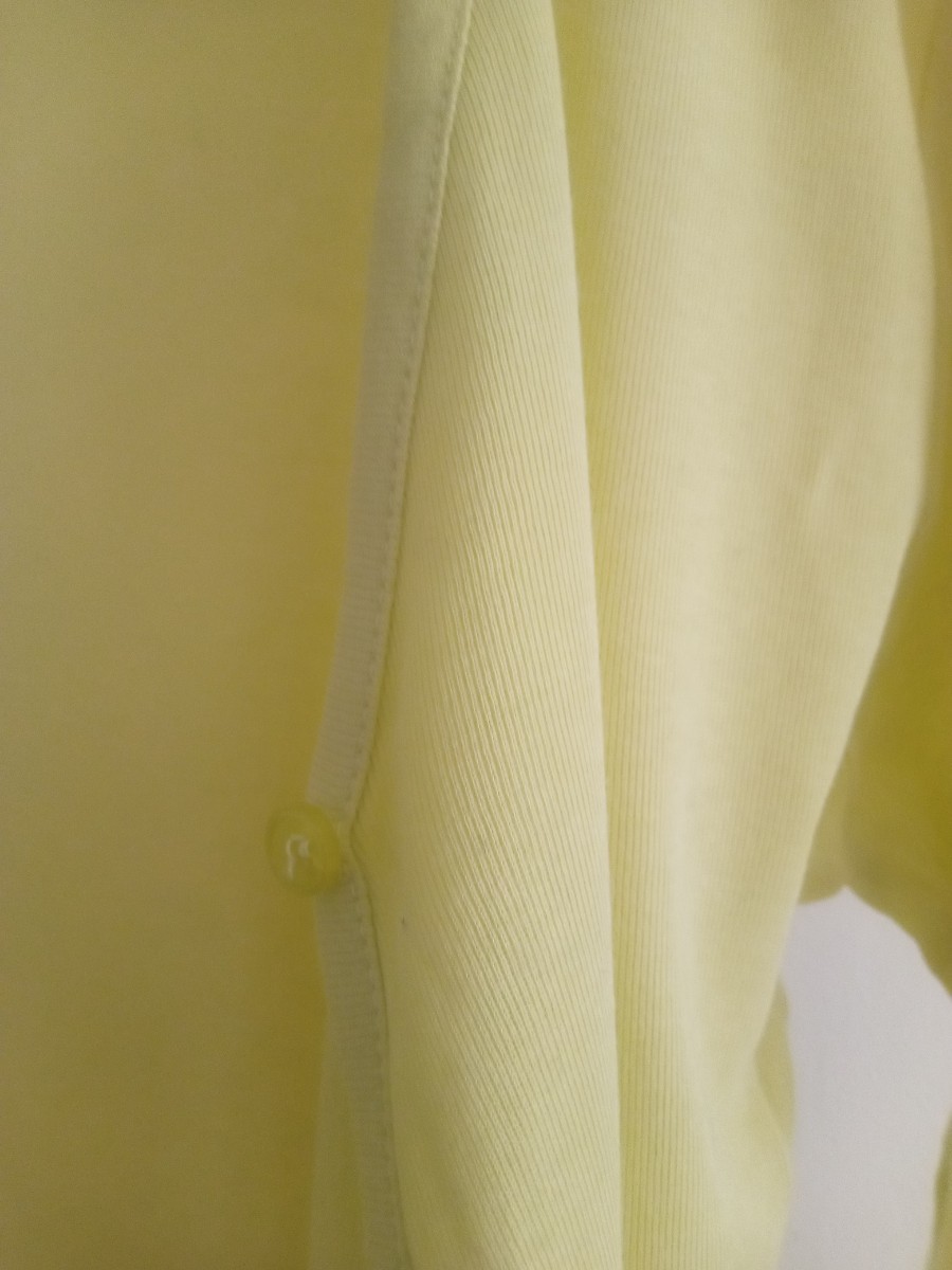 ヴァネッサブリューノカーディガン黄緑黄色緑コットン100%日本製七分袖トップスレディース女性用