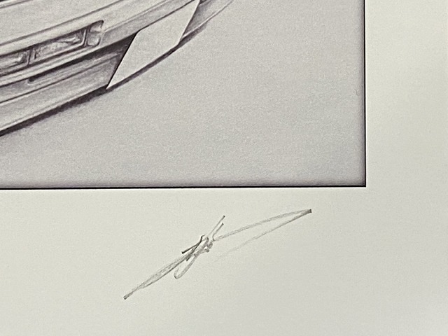  Toyota TOYOTA Cresta GX71 [ pencil sketch ] famous car old car illustration A4 size amount attaching autographed 