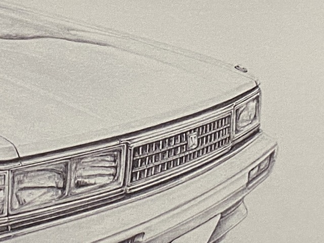  Toyota TOYOTA Cresta GX71 [ pencil sketch ] famous car old car illustration A4 size amount attaching autographed 