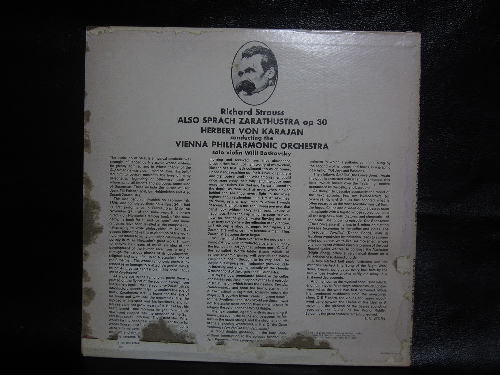 ★☆LPレコード Strauss Also Sprach Zarathustra Von Karajan STS15083 中古品☆★[5367] _画像2