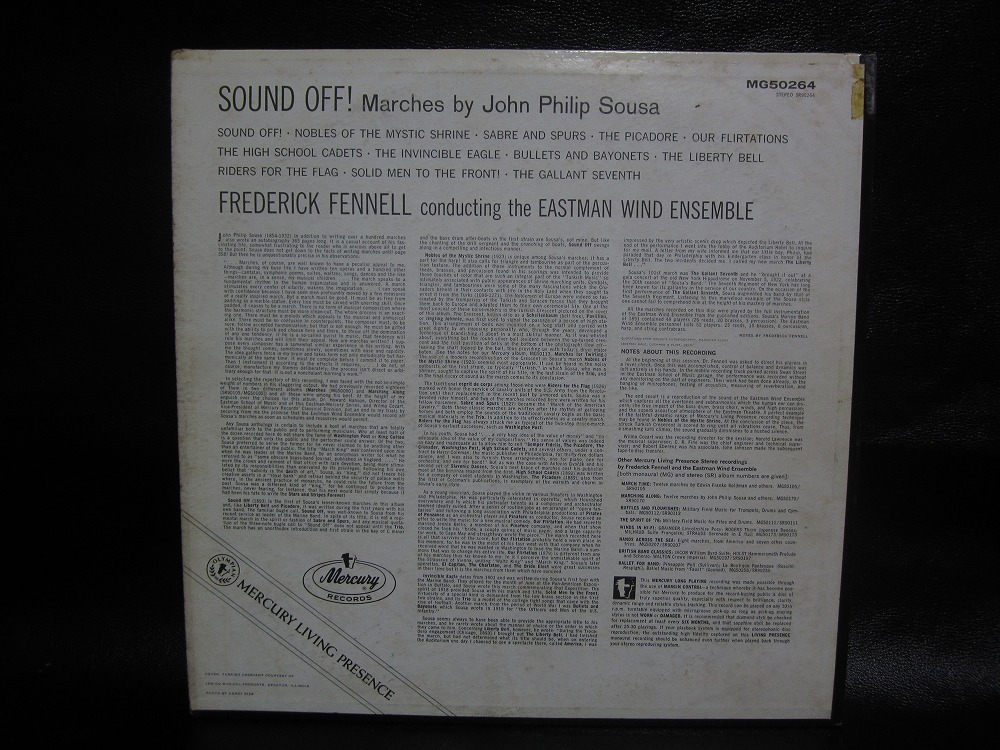 ★☆LPレコード Sound Off! Twelve Marches By Sousa. Eastman Wind Ensemble. MG50264 中古品☆★[5368] _画像3