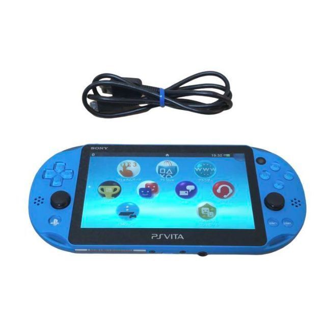 動作確認済み PS Vita PSVita PCH-2000 シリーズ Wi-Fiモデル プレイステーション ヴィータ 本体 アクアブルー  USBケーブル付き