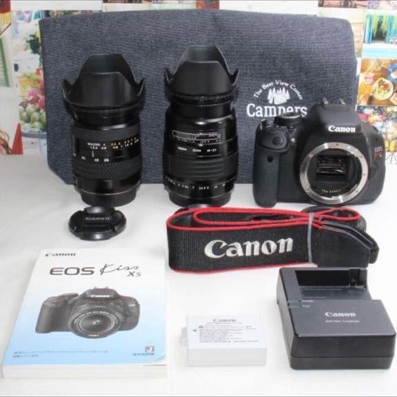 新品カメラバック付Canon EOS kiss x5 超望遠ダブルレンズ