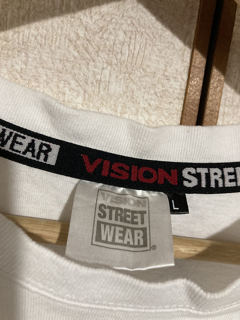 ★【VISION STREET WEAR：ヴィジョンストリートウェア】刺繍ロゴ ポケット付き 半袖Tシャツ スケボー sizeL/ホワイト_画像7