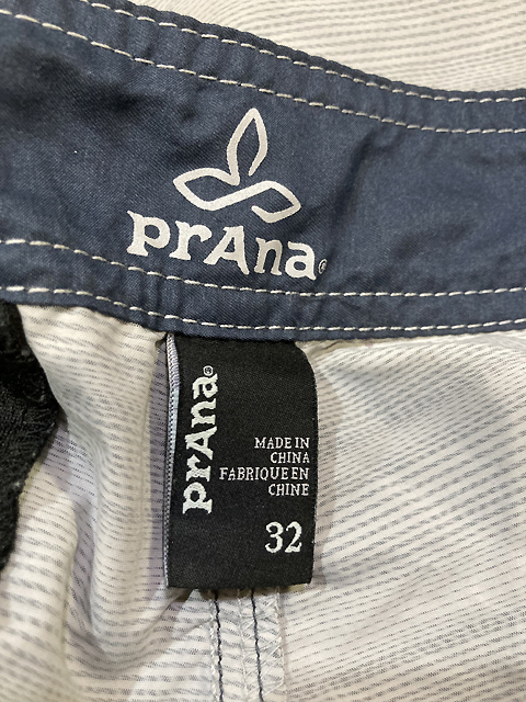 ★【prAna：プラナ】美品 チョークボーダー柄 クライミングショートパンツ ショーツ ヨガ アウトドア スイム size32/ライトグレー_画像7