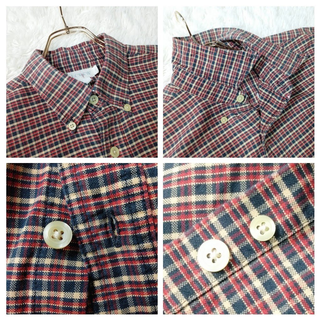 【巨人タグ ビンテージ 90s】J.CREW JCREW ジェイクルー 長袖シャツ ボタンダウン チェック柄 レッド M L XL メンズ 古着 ビッグサイズ 【巨人タグ ビンテージ 90s】J.CREW JCREW ジェイクルー 長袖シャツ ボタンダウン チェック柄 レッド M L XL メンズ 古着 ビッグサイズ