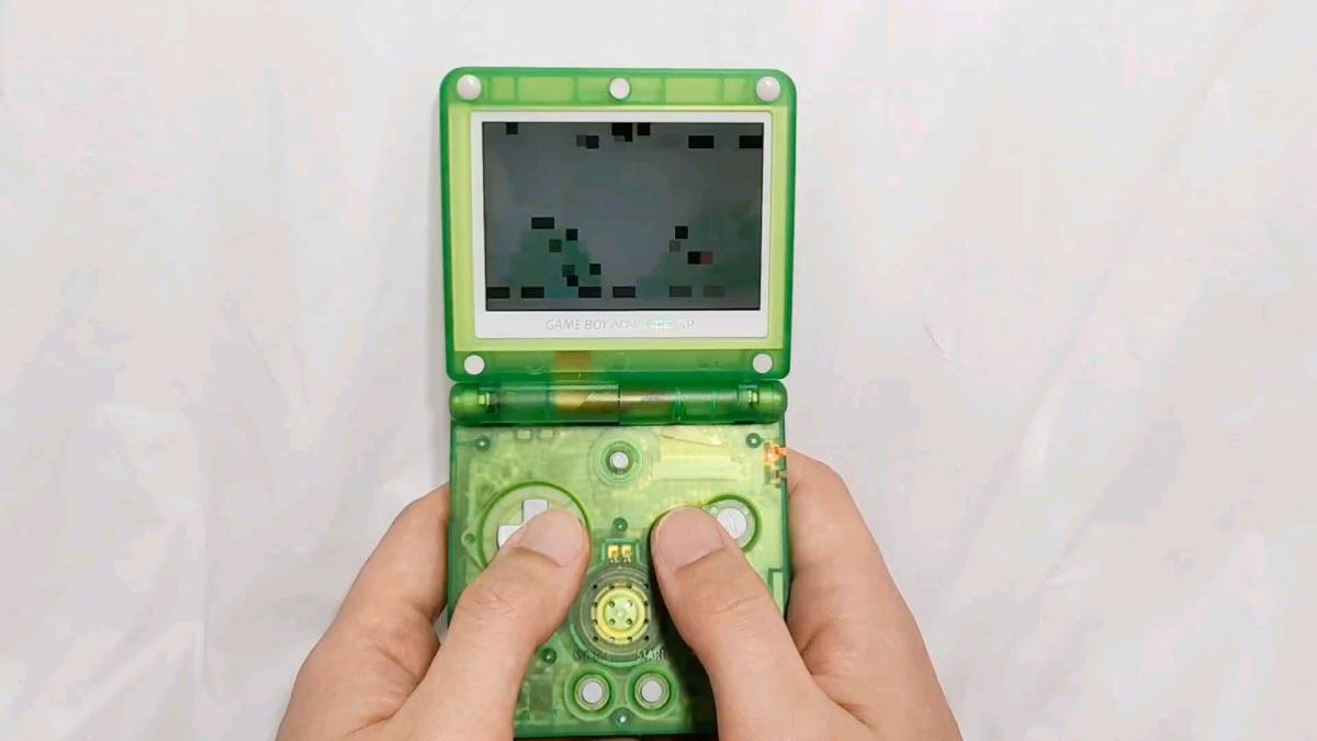 GBA SP FunnyPlaying社製 IPS液晶 バックライト クリアグリーン シェル ゲームボーイアドバンス カスタム改造