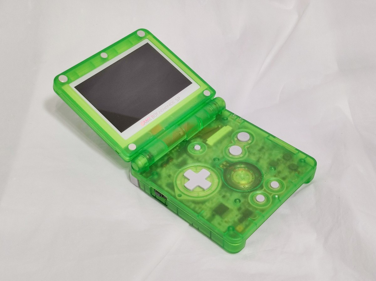 GBA SP ゲームボーイアドバンスSP IPS液晶 クリアグリーン① | nate 