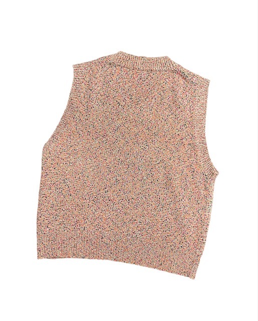 定価39600円 □ MASU 22SS MELANGE LOOSE V-NECK VEST メランジニット