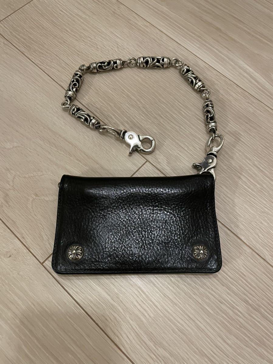 大 CHROME HEARTS クロムハーツ ウォレットチェーン レザー チェーン 財布 正規店購入(財布)｜売買されたオークション情報