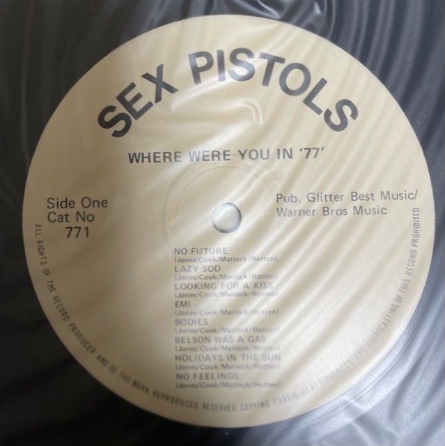 UK record SEX PISTOLS WHERE WERE YOU IN *77* sex piste ruz