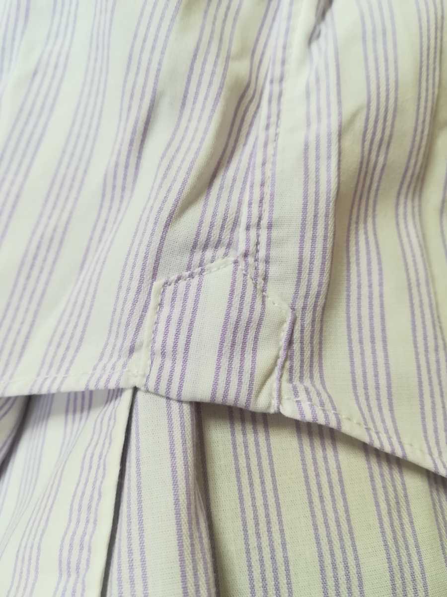 23区 オンワード樫山 薄紫色の縦縞柄の半袖シャツＳサイズ