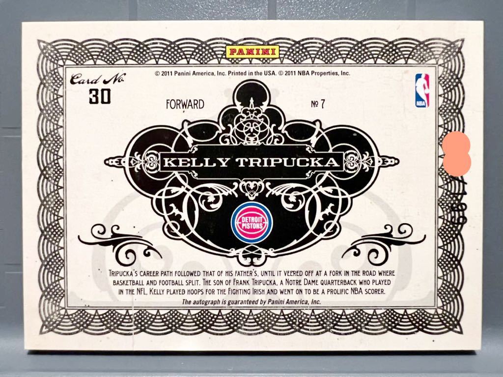 最高級版 Bad boys Auto 11 Panini GS Kelly Tripucka ケリー・トリピューカ Pistons NBA 直筆 サイン バスケ ピストンズ All-star_画像2