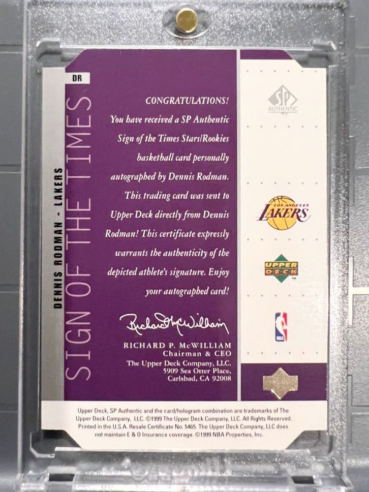 1:1495 超絶レア Silver Auto 99 SPA Sign Of The Times Dennis Rodman デニス・ロッドマン 直書 サイン Bulls Lakers Panini NBA バスケ_画像2