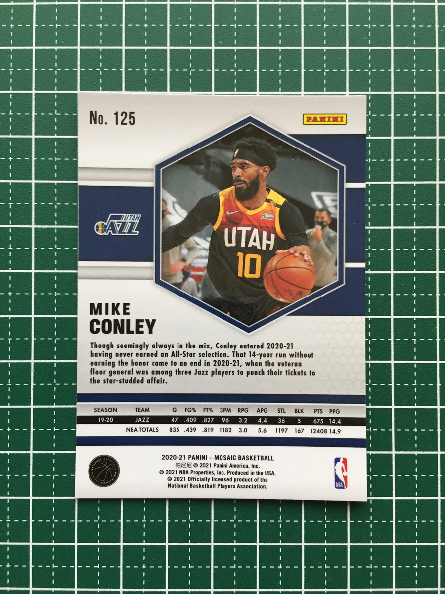 ★PANINI 2020-21 NBA MOSAIC #125 MIKE CONLEY［UTAH JAZZ］ベースカード「BASE」★_画像2