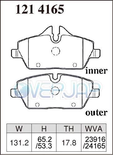 Z1214165 / 1258641 DIXCEL Zタイプ ブレーキパッド 1台分セット BMW MINI CONVERTIBLE(F57) WG15/WJ15M 2016/12～ COOPER_画像2