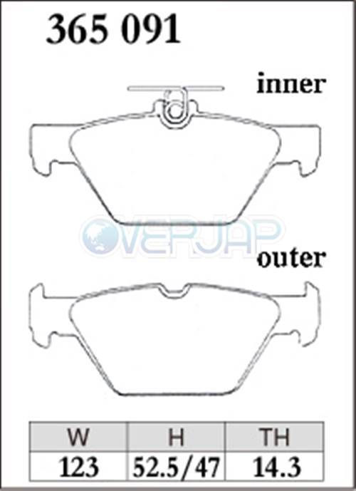 Z365091 DIXCEL Zタイプ ブレーキパッド リヤ左右セット スバル レヴォーグ VM4 2014/6～ 1600 1.6GT-S Eye Sight Rear Venti DISC_画像2