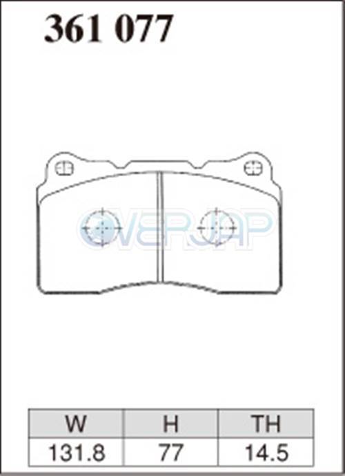 M361077 / 325499 DIXCEL Mタイプ ブレーキパッド 1台分セット スバル レガシィB4 BL5 03/06～09/05 2000 2.0GT STi Brembo_画像2