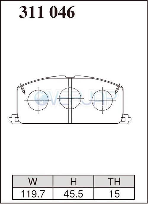 Z311046 DIXCEL Zタイプ ブレーキパッド フロント左右セット トヨタ スプリンター AE80/AE81/EE80/CE80 1983/5～1987/5 1300～1800_画像2