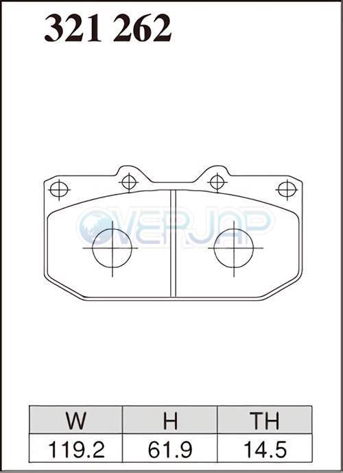 ES321262 DIXCEL ES ブレーキパッド フロント左右セット 日産 スカイライン ER34 1998/6～2001/6 2500 NA GT-V Fr.4POT_画像2