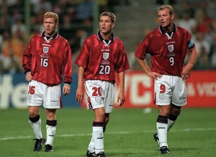 イングランド代表1998年ワールドカップフランス大会刺繍アウェイ赤