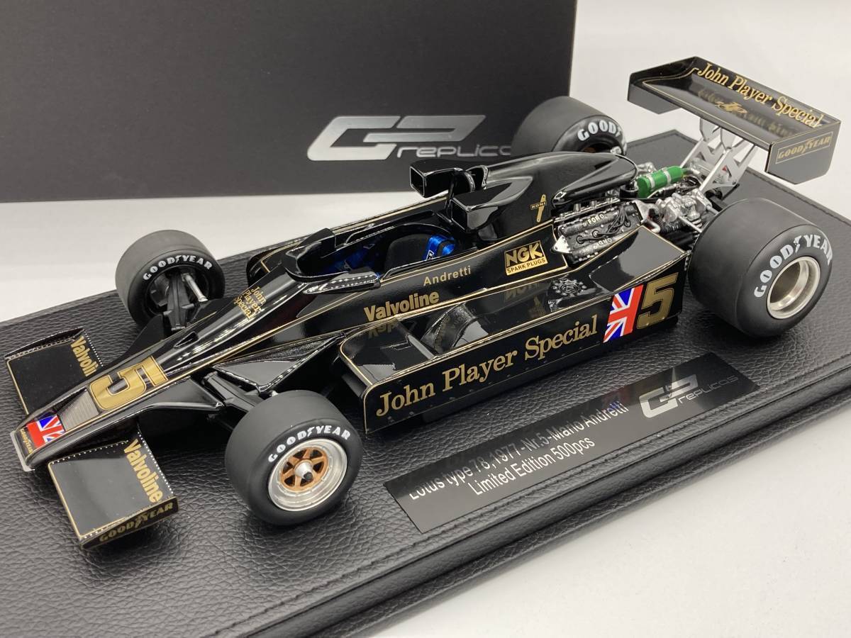 GP Replicas ロータス 78 JPS Lotus78 No.5 M.アンドレッティ 1/18