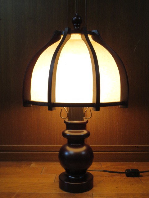 北海道民芸家具 D型 テーブルランプ 卓上 照明 スタンドライト ランプ