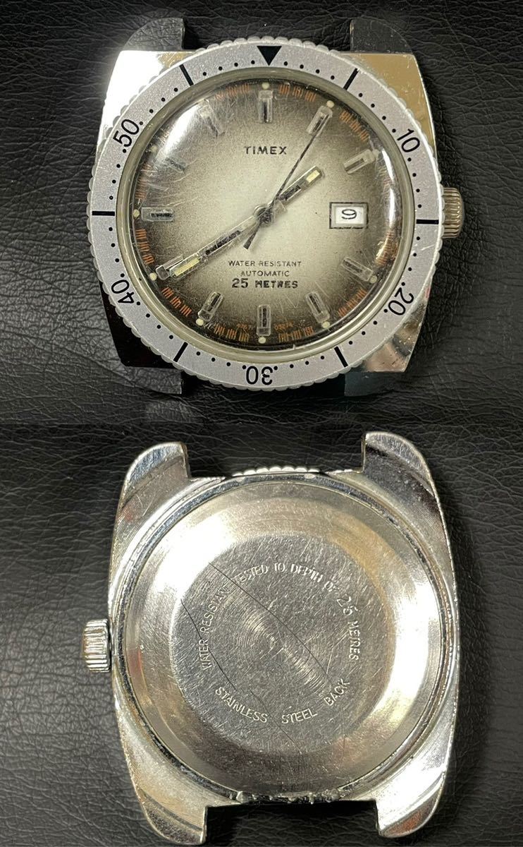 TIMEX タイメックス 腕時計 デイト フェイスのみ3点 自動巻き 25m サークル ゴールド シルバー_画像2