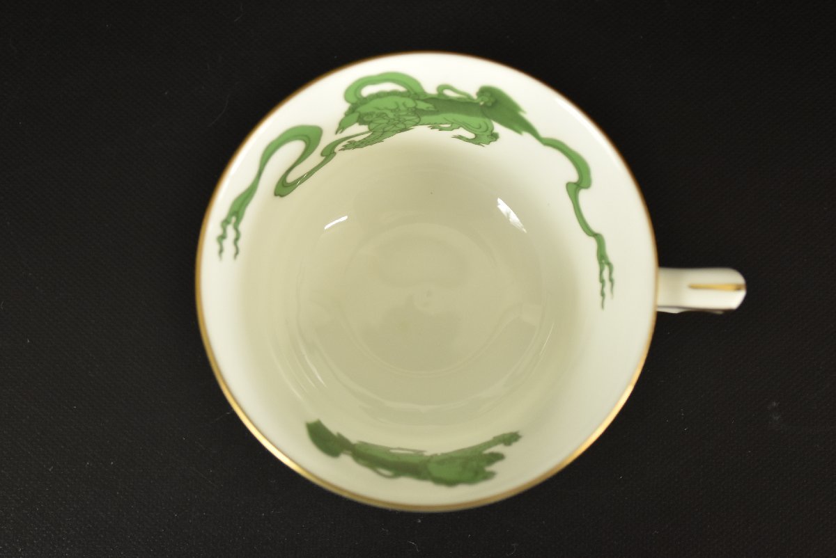 円 中古 希少 Wedgwood ウェッジウッド グリーン チャイニーズタイガー カップ ソーサー 1984 1993 ウィリアムバーグ コレクション 食器 England