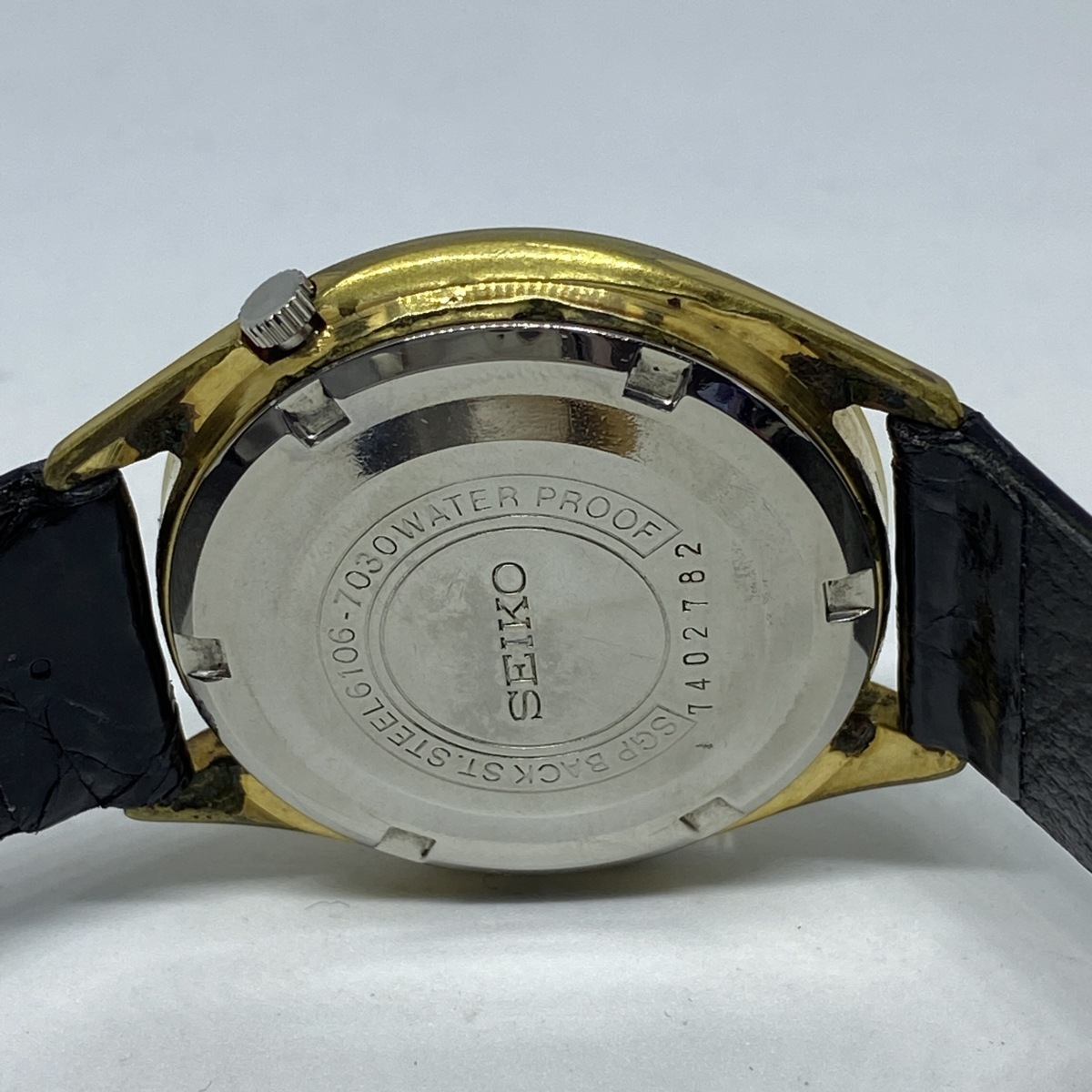 セイコー Seiko ファイブ シルバー文字盤 25石 6106-7030 メンズ 自動巻き デイデイト 腕時計 CD0912355_画像3