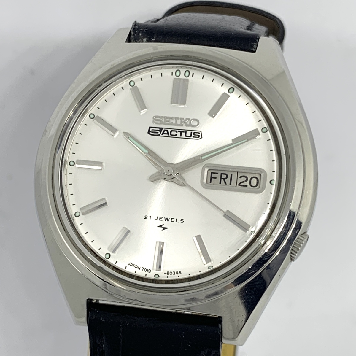 セイコー Seiko ファイブ シルバー文字盤 21石 7019-8010 メンズ 自動巻き デイデイト 腕時計 CD0916755_画像1