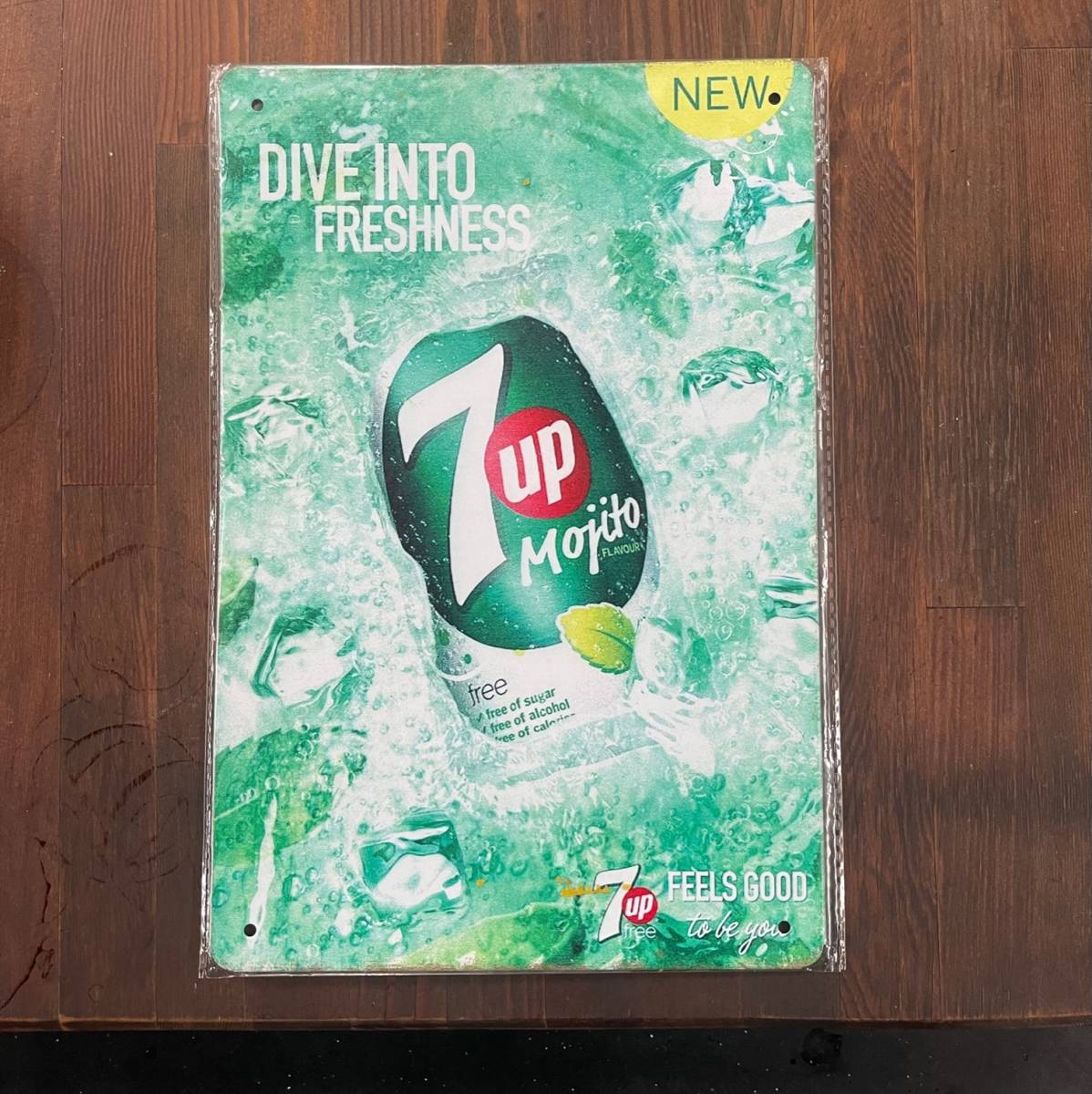 送料込み 7up セブンアップ メタルサイン モヒート ガレージ