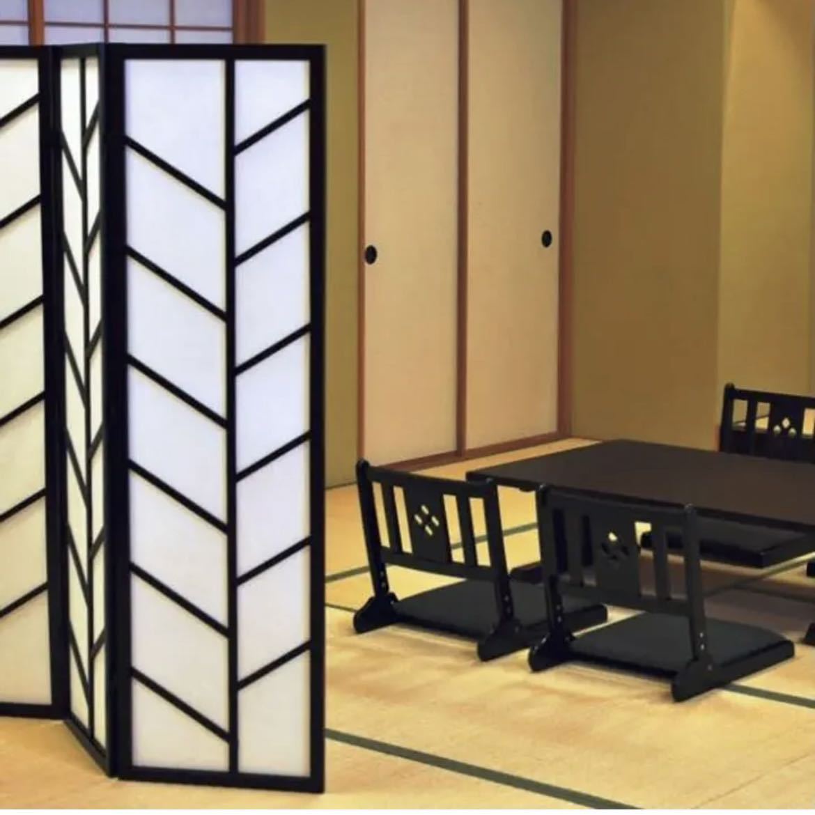  modern partitioning screen 3 ream partition eyes .. bulkhead . Japanese style / Brown white 
