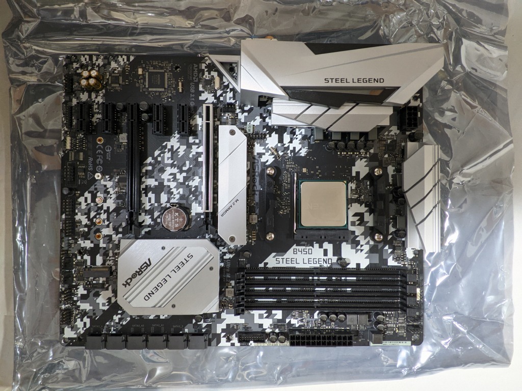 【CPU+マザーボード+メモリ セット】ASRock B450 Steel Legend + AMD Ryzen 7 2700X(Wraith Prism付) + G.SKILL F4-3200C16D-16GSXWB_画像2