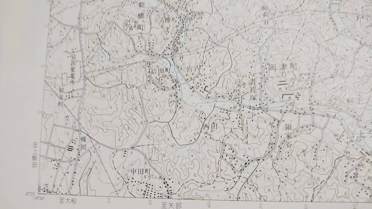 古地図 　横浜西部　神奈川県　　地図　地形図　資料　46×57cm　　明治39年測量　　昭和42年印刷　発行　A　_画像4